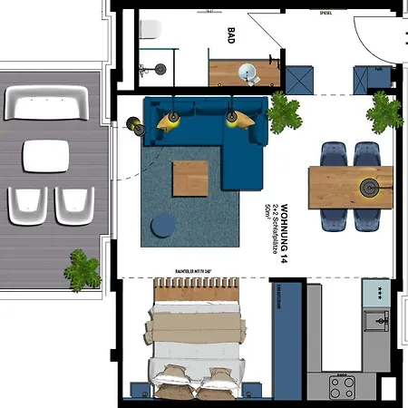 Seebruecke - 1-raum-appartement Mit Balkon S14 * Heringsdorf (Usedom)